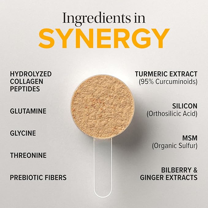 Essential Nutrition - Collagen Gut - Collagen Peptides Powder - Gut health supplement Immunity - Prebiotic Fiber Turmeric Extract FODMAP Friendly Sugar-Free - Orange &amp Blueberry- 15oz (20 Servi