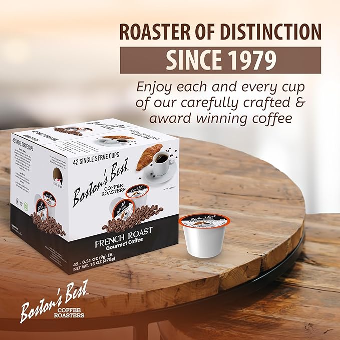 Boston’s Best - Rich &amp Bold French Roast Gourmet Delectable Dark Roast Coffee Compatible with Keurig Coffee Maker 1 Count (42 Single Serve Cups)
