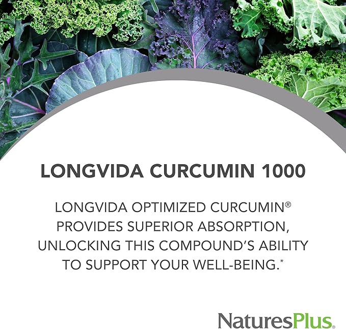 NaturesPlus PRO Longvida Curcumin 1000 mg - 30 Tablets - Promotes Healthy Free Radical Protection - Non-GMO Vegan &amp Gluten Free - 30 Servings