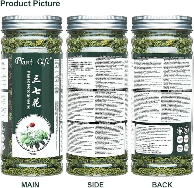 Panax Notoginseng Flower Sanchi Ginseng Flower Loose Leaf Tienchi Notoginseng Tea Sanqi Chinese Herbal Tea Tienchi Ginseng 60G/2.12oz
