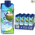 Pure Organic Coconut Water – Natural Hydration Drink with Electrolytes 11.1 oz Cartons Pack of 18