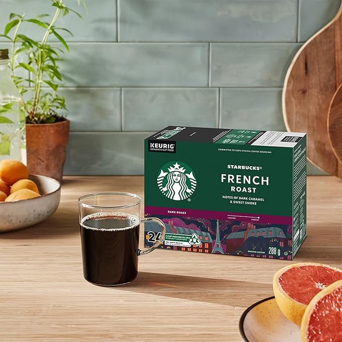 Starbucks French Roast Dark Roast Coffee Single Serve Keurig K-Cup Pods 24 Capsules