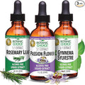Botanic Choice Passion Flower Rosemary Leaf &amp Gymnema Sylvestre Extracts Bundle – Daily Overall Wellness Kit for Overall Wellbeing (1 fl. Oz. Each)