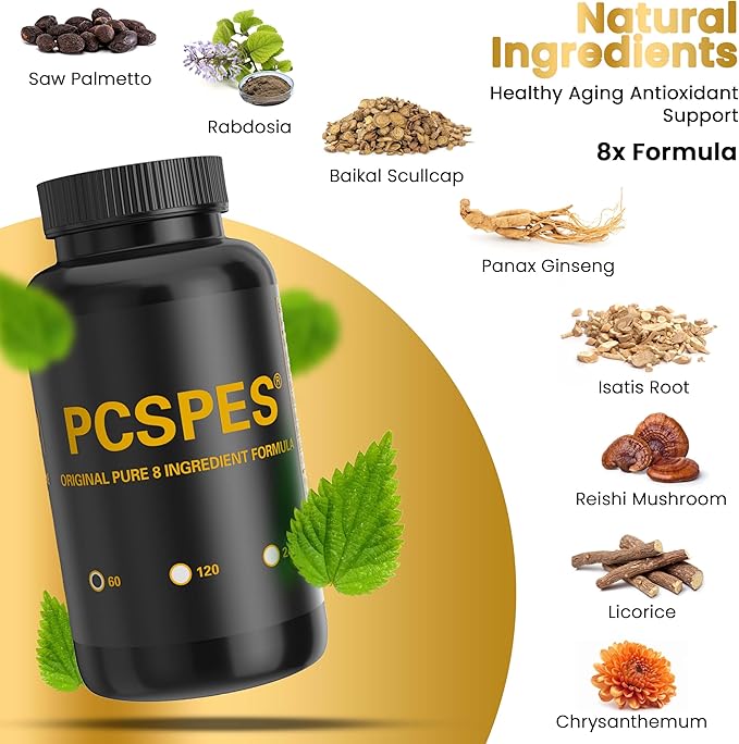 Prostate Supplements for Men - Lower PSA Levels Naturally with Saw Palmetto &amp 7 Pure Herbs - Bladder Control Supplements &amp Reduce Nighttime Urination 60 Count