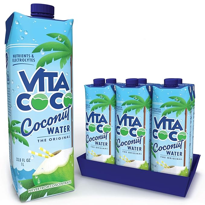 Vita Coco Coconut Water Pure Organic | Refreshing Coconut Taste | Natural Electrolytes | Vital Nutrients | 16.9 Oz (Pack Of 12) and Vita Coco Coconut Water Original 202.8 Fl Oz(Pack of 6)