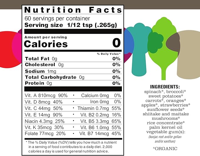 ENOF Organic Fruit and Vegetable Powder Supplement Kids &amp Adults | 10 Clean Ingredients - Strawberry Spinach | Gluten &amp GMO Free Vegetable Powder for Kids | 360 Servings 6 Mo. Supply Made i