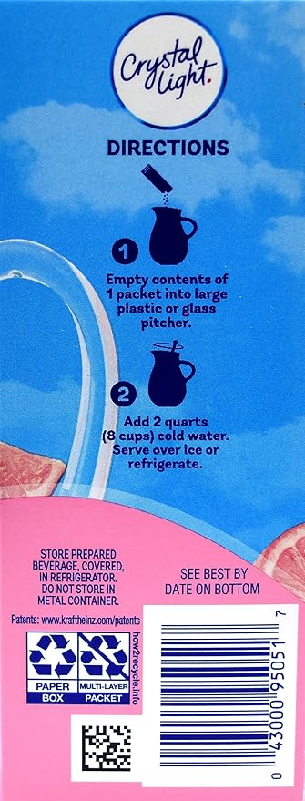 Crystal Light Natural Pink Lemonade Drink Mix 12 QT (Pack of 12)