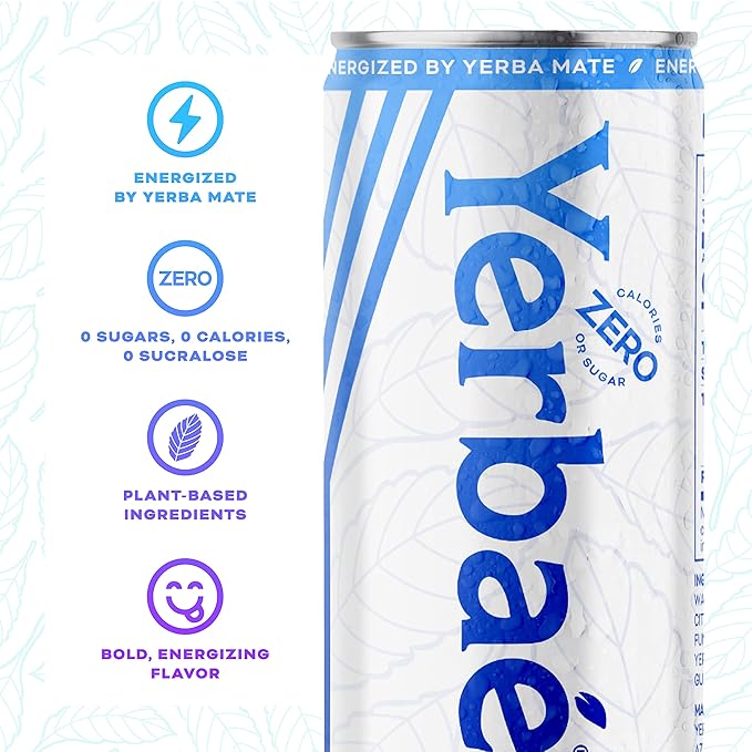 Yerbaé Energy Seltzer &amp Beverage Bundle - 16oz &amp 12oz Variety 24-Pack 0 Sugar 0 Calories 0 Carbs Energized by Yerba Mate &amp Plant-Based