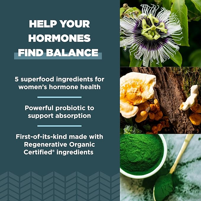 Ancient Nutrition Regenerative Organic Certified Women's Hormones Capsules Supports Women’s Hormone Health Healthy Digestion and Gut Microflora Gluten Free Paleo and Keto Friendly 90 Count