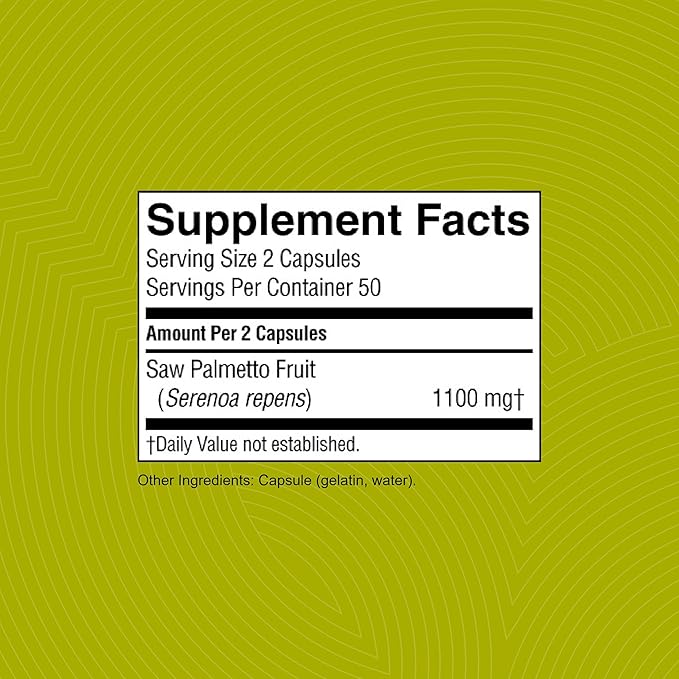 Nature's Sunshine Saw Palmetto 100 Capsules Kosher | Naturally Helps Improve Prostate Health and Helps Balance Hormones for Adult Men and Women