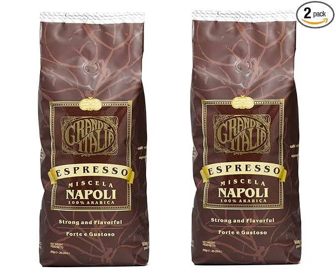 Grande Italia Espresso Small Batch Artisan Roasted Miscela Napoli 2 Lbs. (Pack of 2)