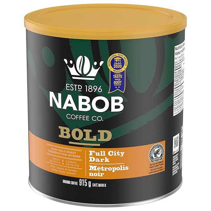 NABOB Full City Dark Ground Coffee 915g/32.27 Ounces Pack of 6 {Imported from Canada}