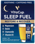 VitaCup Sleep Fuel Instant Tea Packets for Deep REM Sleep Relax &amp De-Stress w/Chamomile Magnesium Vitamin D3 Coconut Water Coconut Milk Potassium Calming for Full Body Relaxation 24Ct