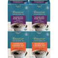 Teeccino Dandelion Dark Roast and Dandelion Caramel Nut Tea Variety Pack - Caffeine-Free Roasted Herbal Tea with Prebiotics Gluten Free - 10 Tea Bags (Pack of 4)