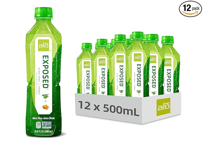 Alo Original Exposed Aloe Vera Drink 16.9 Fl Oz (Pack of 12)