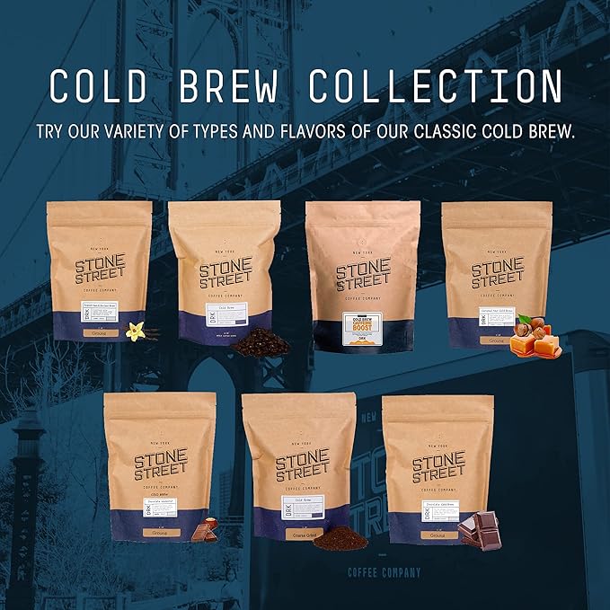 Stone Street Cold Brew Decaf Coffee Swiss Water Process Low Acid 100% Arabica Gourmet Coffee Coarse Ground Medium Roast 5 LB