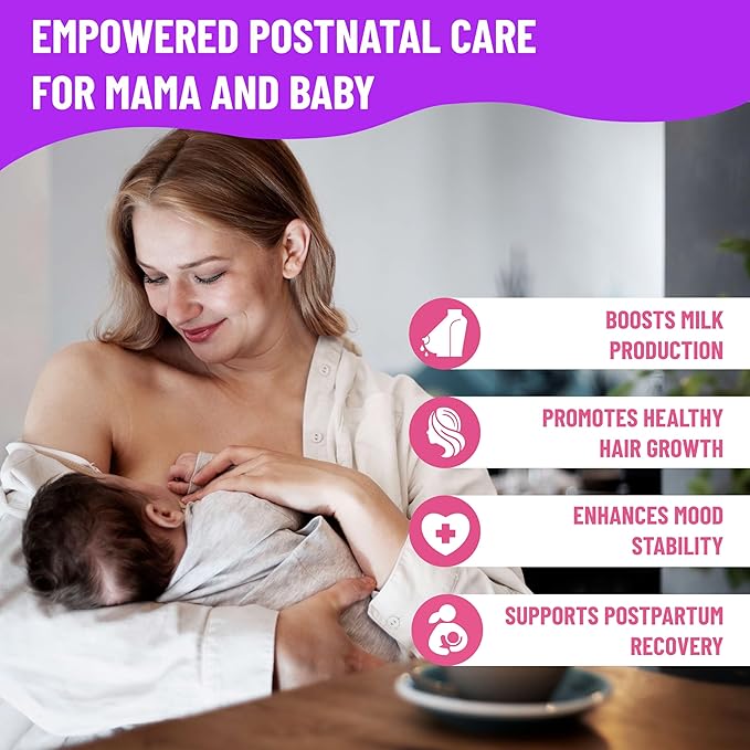 Mama's Select Postnatal Vitamins – Boosts Hair Recovery Milk Supply &amp Wellness – Allergen-Free Vegan MTHFR Friendly Methylated Folate &amp B Vitamins Easy-to-Swallow No Biotin - 30 Capsule