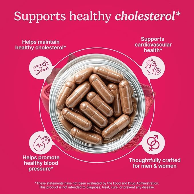Santo Remedio Cholesterol Plus with Red Yeast Rice &amp Cocoa Cardiovascular Support Supplement for Heart Health Gluten-Free Non-GMO Capsules 30 Servings | Gift for Wellness Care