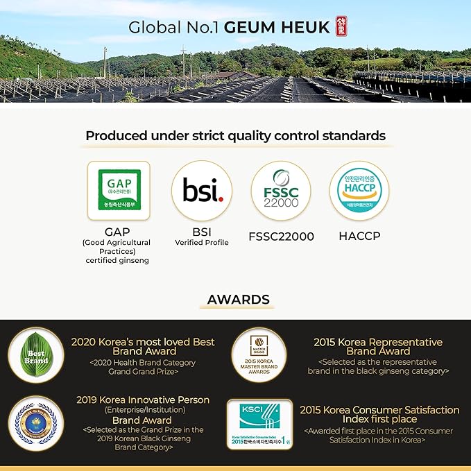 GeumHeuk Korean Black Ginseng Extract Every Ginseng Plus. 10g X 30 Stick Pouches. Immune Support Energy Booster Fatigue Recovery Mental Performance. Patented Method.