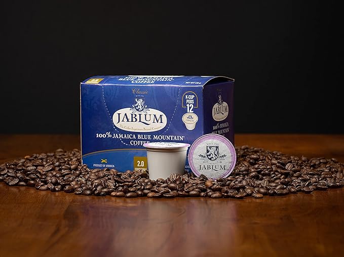 Jablum Jamaica Blue Mountain Single Serve Coffee Pods for K Cup Brewers 2.0 12 Count