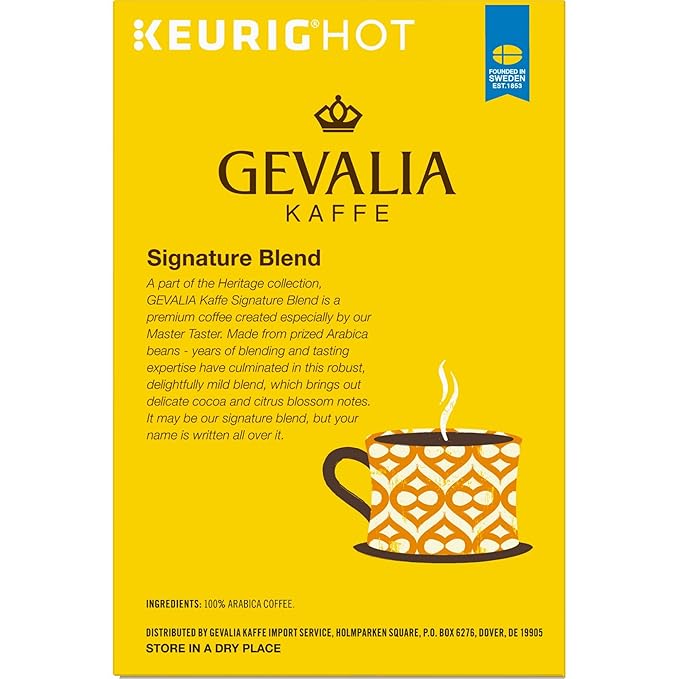 Gevalia Signature Blend Mild Roast K-Cup Coffee Pods (18 Pods)