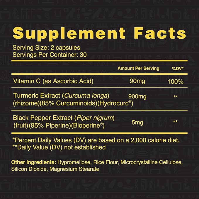 Ambrosia Golden Super Turmeric | Bioavailable Curcumin | Support Healthy Gut &amp Brain Health | Joint Support | 765mg of Active Curcuminoids | 60 Veggie Capsules (30 Day Supply)