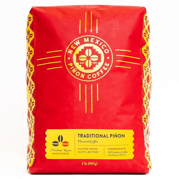 New Mexico Piñon Coffee Naturally Flavored Coffee (Traditional Piñon Whole Bean 2 pound)