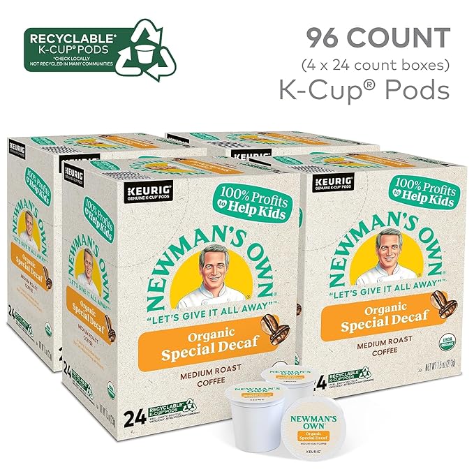 Newman's Own Organics -- SPECIAL DECAF COFFEE -- 96 K-Cups for Keurig
