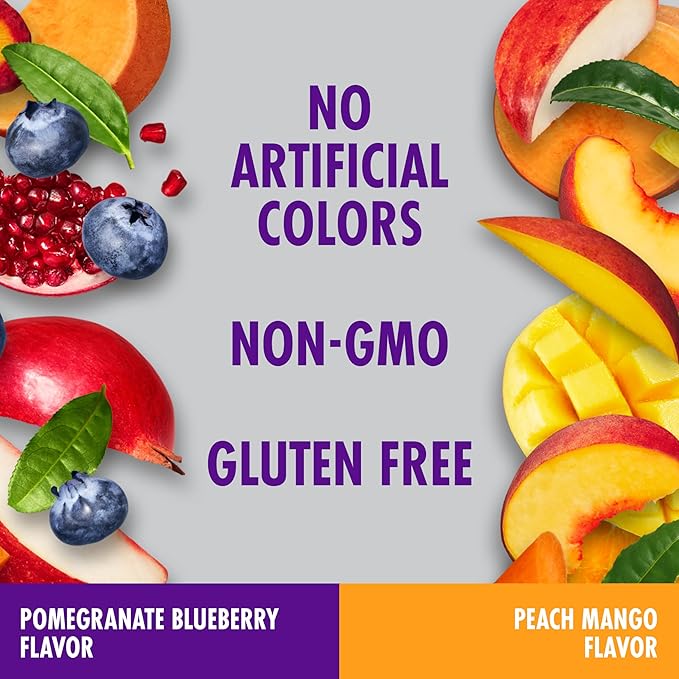 V8 +ENERGY Pomegranate Blueberry and Peach Mango Energy Drink Variety Pack 8 FL OZ Can (Pack of 24)