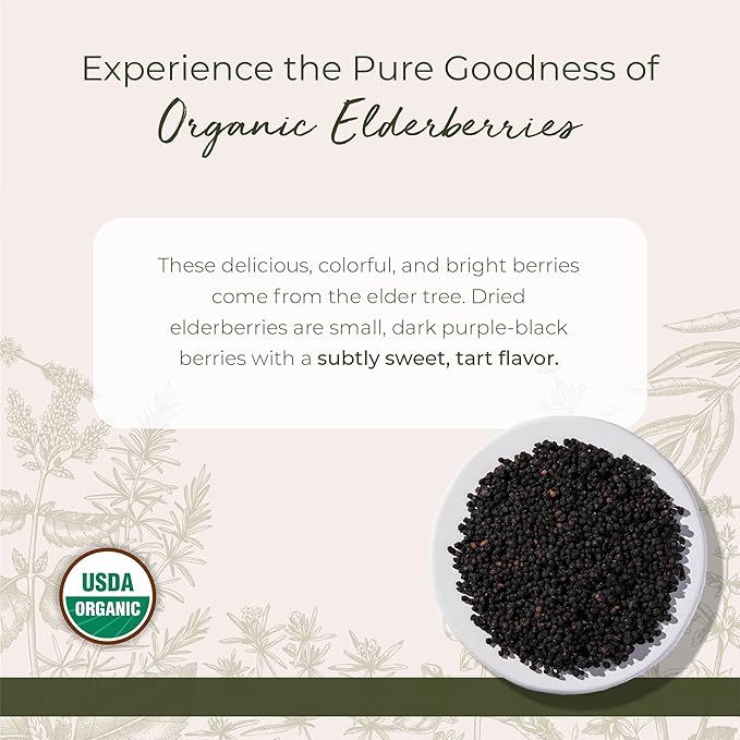 Starwest Botanicals Organic Elderberries - Dried Elderberries for Syrup Tea Gummies &amp Jam Certified Kosher Non-GMO - Bulk 2 lb Bag