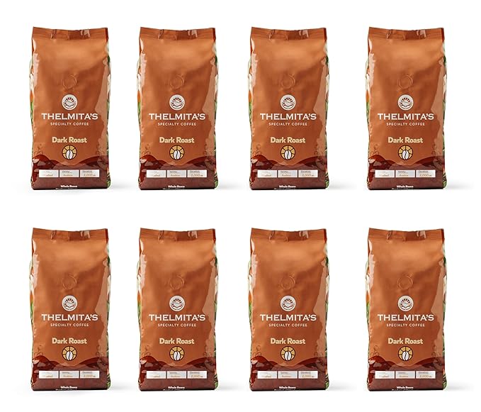 6 lbs — Dark Roast — 8 Bags — Dark Roast Honduran Coffee Whole Bean — Single Origin Single Estate Specialty Beans — Intense Flavor with Rich Creamy Nutty Smooth Chocolate Notes and Low-Acid — Fr