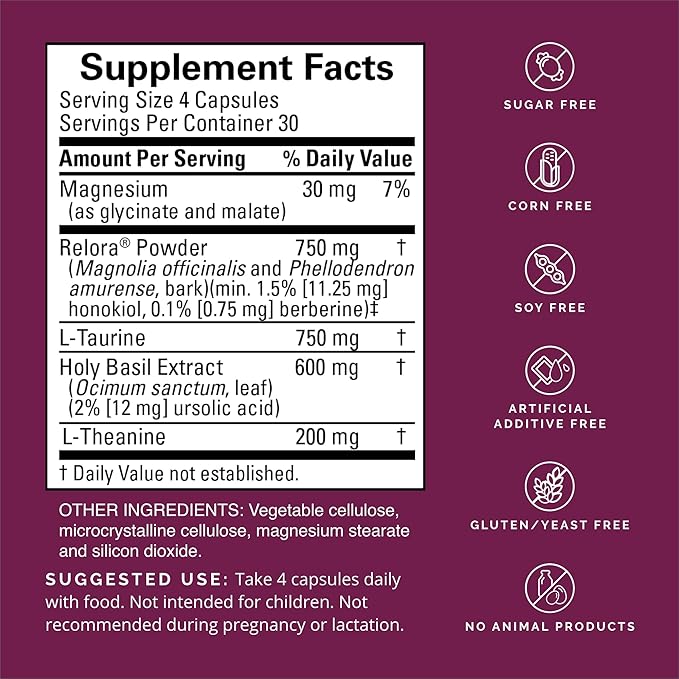 BRAINMD Dr Amen Everyday Stress Relief - 120 Capsules Pack of 2 - Promotes Relaxation &amp Focus - Non-Drowsy - Gluten Free - 60 Total Servings