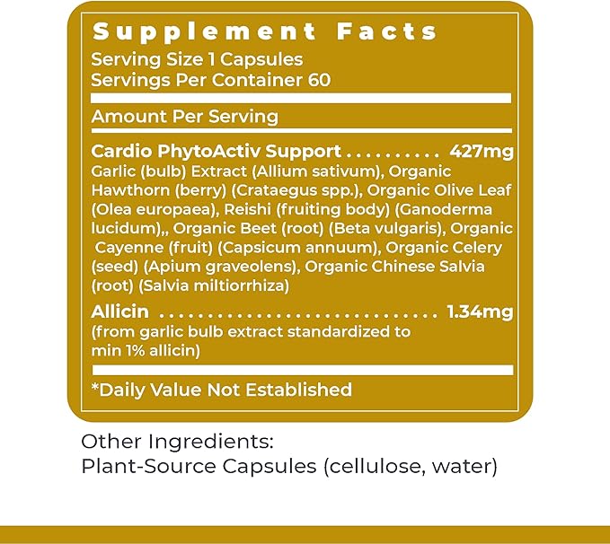 Premier Research Labs Premier BP Complex - Heart Health Supplements BP Formula Garlic Allicin Supplement Natural Herbal BP Support Pills with Reishi &amp Cayenne Pepper - 60 Vegetarian Capsules