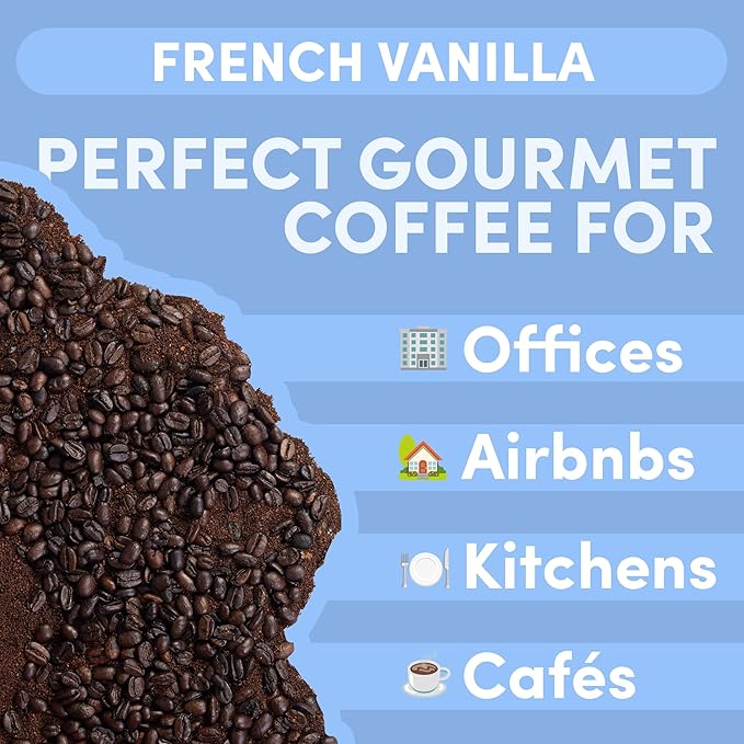 2 lb French Vanilla Whole Bean Coffee | Vanilla Flavored Coffee Beans | Bulk Medium Roast Smooth Sweet | Specialty Grade | 32 oz