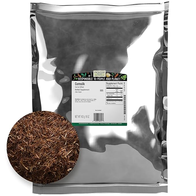Frontier Co-op Cornsilk 1lb Bulk Bag | Cut and Sifted Dried Corn Silk Husk Herb | Pure and Natural | Ideal for Cornsilk Tea Soups and Herbal Uses Kosher