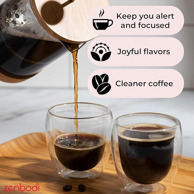 Zenbean Holiday Series Peppermint Mocha - Flavored Holiday Coffee Medium Grind Infrared Roasted Arabica Coffee Low Acid with Rhodiola Rosea and L-Theanine Makes 20 Servings 12 Ounce Bag