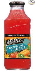 Mistic Tropical Carrot Juice 16 fl oz (12 Glass Bottles)