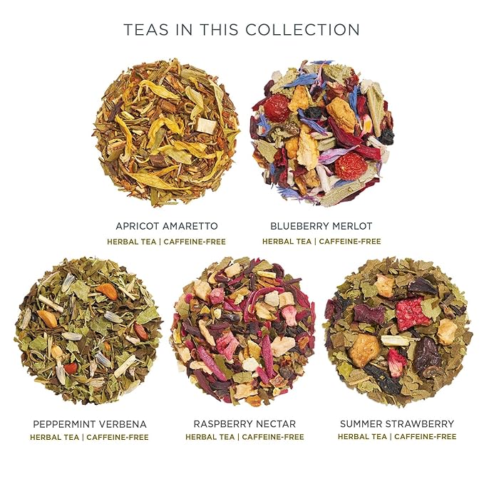 Tea Forte Premium Petite Presentation Box Gift Set Sampler 10 Count 2 of Each Blend Individually Wrapped Handcrafted Pyramid Infuser Bags Herbal Retreat