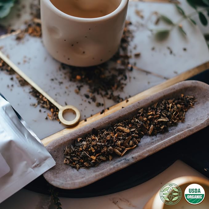 Elanen Naturals Organic Breathe Tea 4 oz. (113g) USDA Certified Organic Lung Tea for Bronchial Wellness and Smokers Respiratory Blend Gordo Lobo Herbs Loose Leaf Mullein Detox Lungs Cut &amp Sif