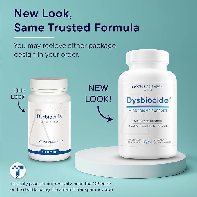 Biotics Research Dysbiocide Synergistic Botanical Blend Supports Normal Gut Health for Women &amp Men - Digestive Health Supplement - Supports Balanced Gut microbiome - 120 Capsules