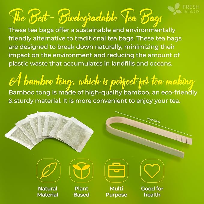 FreshDrinkUS Avocado Leaf Tea Bags | 75 Count | Premium Dried Avocado Leaves Herbal Tea – Caffeine Free Botanical Tea – Fresh Smooth &amp Earthy Flavor. Sugar Free. Vegan