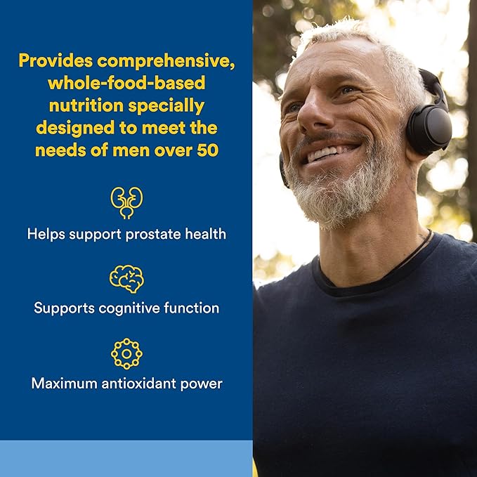 Natural Factors Men's 50+ Multivitamin &amp Mineral 1 Serving Contains Nutrition Equivalent to ½ lb of Veggies 60 Count (Pack of 1)