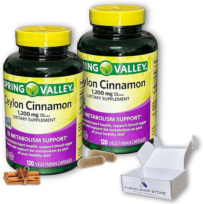 Ceylon Cinnamon 1200mg- 120ct Capsules (Pack of 2)