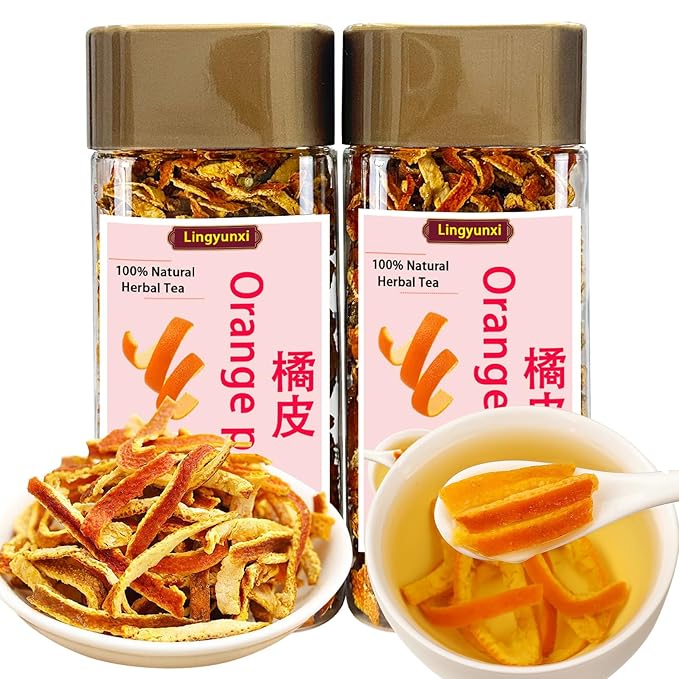 Lingyunxi Dried Orange Peel Tea Dried Tangerine Peel for Tea Aged Mandarin Peel Citrus Chen Pi Si for Cooking 橘皮 陈皮 橘皮丝 陳皮丝