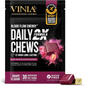 VINIA Resveratrol Heart Chews. Nitric Oxide Blood Flow &amp Circulation Support | Heart Health Energy Supplement | Non-GMO Sugar Free &amp Gluten Free Grape Flavor 30 Count