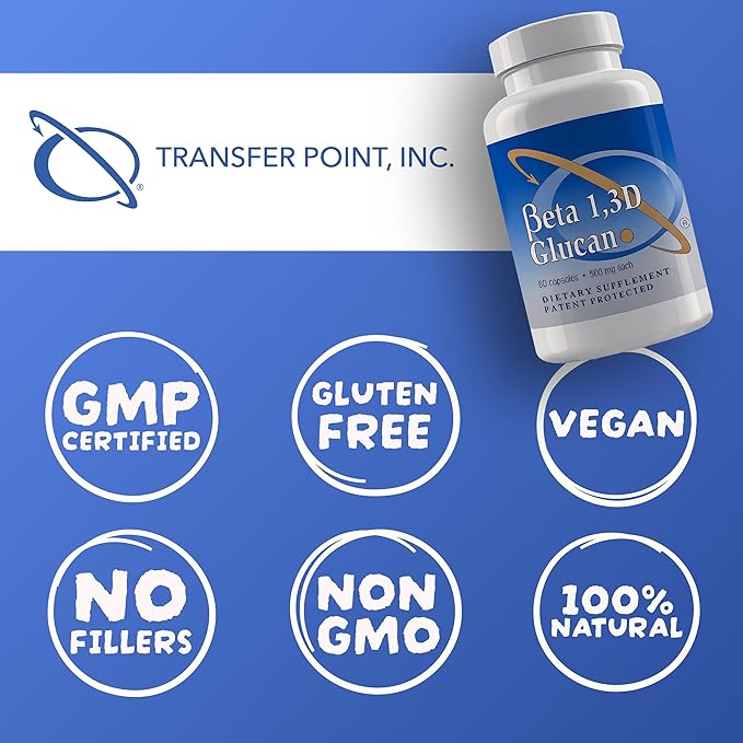 Transfer Point Immune Support Supplement Highly Purified Beta Glucan 500 mg per Capsule (Pack of 1 - b-glucan Fiber)