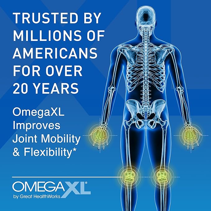 OmegaXL Powerful Joint and Muscle Support Supplement 60 Count (2 Pack) &amp TurmericXL (30 Count)
