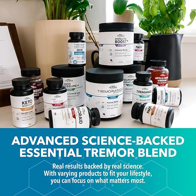 Tremanol Natural Aid Essential Tremor Relief Herbal Supplement for Neurological Support - Includes Vitamin B2 &amp B12 Passionflower &amp Skullcap for Hand Tremor Aids - Made in USA 60 Caps