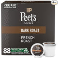 Peet's Coffee Dark Roast Keurig K-Cup Pods 100% Arabica Coffee - French Roast 88 Count (4 Boxes of 22 Pods)