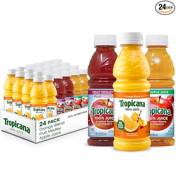 Tropicana 100% Juice 3-flavor Classic Variety Pack10 Fl Oz (Pack of 24)